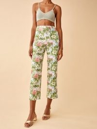 REFORMATION Pinegrove Linen Pant Summer Of Love / womens floral print crop leg trousers