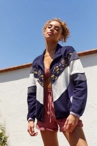 Daily Practice by Anthropologie Colourblocked Track Jacket Blue Motif / womens sports inspired jackets