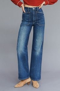 Pilcro The Selvedge Carpenter Wide-Leg Jeans Blue | womens denim fashion crafted from sustainable materials | PVA-free indigo dye