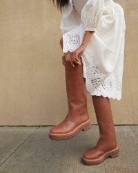 LOEFFLER RANDALL Collins Safari Tall Boot ~ womens brown leather round toe boots ~ women’s autumn footwear