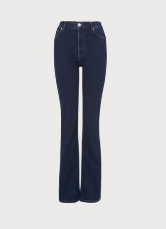 L.K. Bennett CORA INDIGO DENIM FLARED JEANS | womens dark blue flares