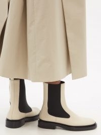 JIL SANDER Beige leather Chelsea boots ~ women’s designer footwear