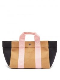 RUE DE VERNEUIL Parcours S wool-blend melton tote bag ~ chic neutral colour block shopper bags ~ small stylish shoppers