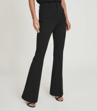 REISS SIAN HIGH RISE SKINNY FLARED TROUSERS BLACK ~ womens wardrobe essentials