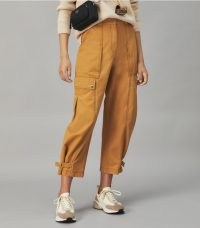 TORY BURCH TWILL CARGO PANT in Ridge ~ womens pocket detail crop hem trousers ~ women’s casual designer fashion