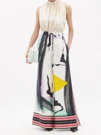 ROKSANDA Callata abstract-print silk wide-leg trousers ~ chic printed palazzo pants