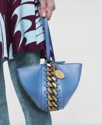 Stella McCartney Frayme Clutch Bag in Teal ~ small vegan bags ~ chunky chain detail handbag ~ luxe faux leather handbags