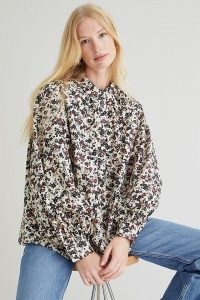 Second Female Annie Shirt / women’s floral print voluminous sleeve shirts