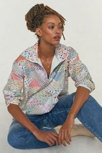 Carleen Patchwork Quarter-Zip Jumper / cottagecore inspired fashion / womens floral pullover tops