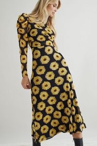 Fabienne Chapot Bella Midi Dress / floral print dresses with long puffed sleeves