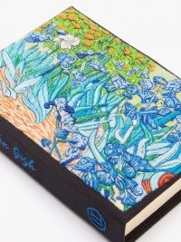 OLYMPIA LE-TAN Irises embroidered book clutch bag / floral canvas evening event bags / occasion accessories