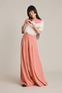 GHOST KATE TROUSERS Rose Pink ~ womens wide leg palazzo style trousers ~ women’s vintage inspired fashion