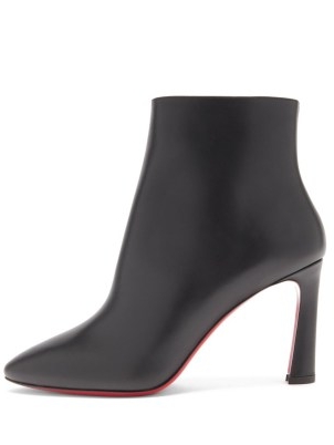 CHRISTIAN LOUBOUTIN Eleonor 85 black leather ankle boots ~ women’s designer side zip boots ~ chic footwear