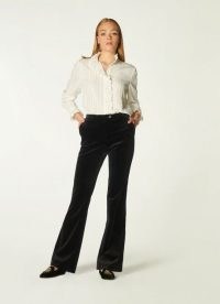 L.K. BENNETT EVELINA BLACK COTTON MIX TROUSER ~ womens chic trousers