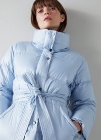 L.K. BENNETT MORZINE SKY BLUE RECYCLED DOWN PUFFER JACKET ~ women’s stylish casual winter jackets