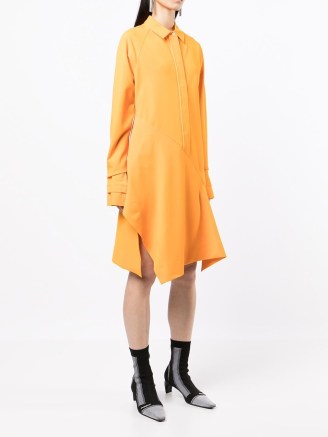 Off-White orange panelled shirt dress