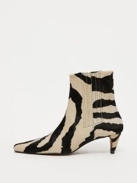 JIGSAW Olivia Heeled Ankle Boot in Zebra / womens animal print boots