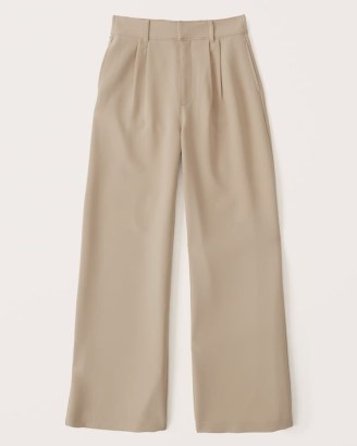 ABERCROMBIE & FITCH Relaxed Wide Leg Pants in Light Brown ~ womens ...