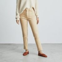 EVERLANE The Utility Cheeky Jean in Clay | women’s light coloured organic cotton high waist slim fit jeans