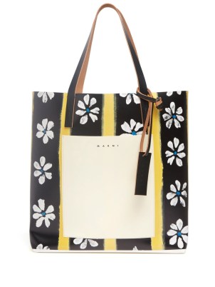 MARNI Daisy-print vinyl tote bag – chic designer floral shopper bags