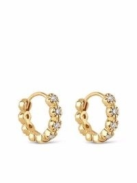 Dinny Hall 14kt yellow gold Forget Me Not diamond hoop earrings | floral hoops