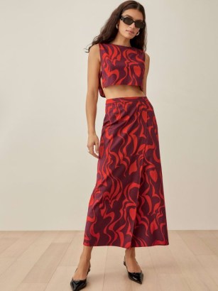 Reformation Mylie Two Piece in Jupiter | women’s crop top and skirt ...