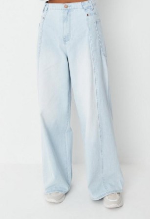 Missguided light blue co ord deconstructed baggy boyfriend jeans