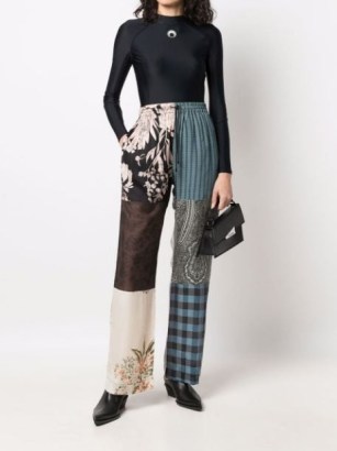 Marine Serre mix-print silk trousers / women’s clothes with mixed prints