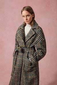 jane ORLANDO COAT ~ women’s oversized drop shoulder winter coats ~ womens checked outerwear ~ houndstooth check