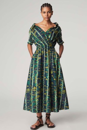 ALTUZARRA LYDIA DRESS in Gekko – women’s cotton poplin midi dresses ...