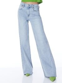 alice + olivia SOFIA HIGH RISE BOYFRIEND JEAN in Rockstar Blue | women’s wide leg jeans | casual denim clothing