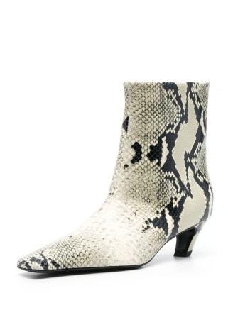 KHAITE Beige Arizona 55mm python-print ankle boots ~ women’s snake ...