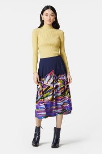 gorman x Marina Ester Castaldo My Way Skirt | printed midi skirts | front pleats