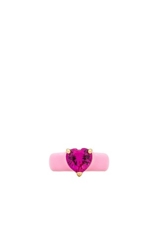 BONBONWHIMS Ling Bling Ring Pink & Hot Pink ~ crystal heart shaped rings