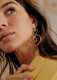 Sezane COEUR EARRINGS – double heart drops