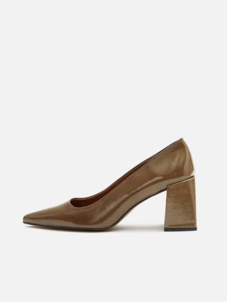 JIGSAW Court Shoe in Mink ~ brown pointed toe block heel courts