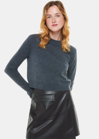 WHISTLES WRAP LEATHER MINI SKIRT in BLACK | womens short length pocket detail skirts | luxe fashion