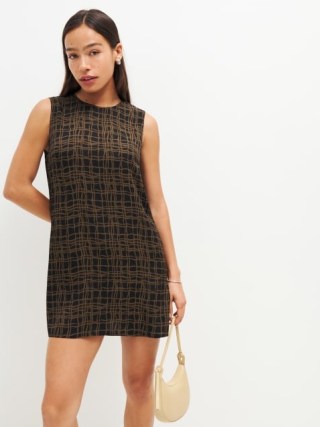 Reformation Gracelynn Dress in Rue / sleeveless check print mini dresses