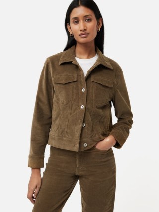 JIGSAW Cord Trucker Jacket in Khaki – women’s corduroy jackets