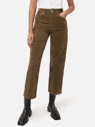 JIGSAW Delmont Cord Jean in Khaki – women’s cropped corduroy jeans