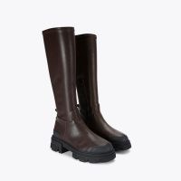 KG Kurt Geiger Trekker Sock Knee Boot in Brown ~ women’s chunky sole winter vegan boots