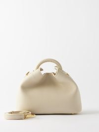 ELLEME Baozi leather top handle shoulder bag in cream – small luxe top handle bags – luxury crossbody – chic handbags p