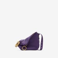 BURBERRY Small Knight Bag in Ribbon | purple heather crossbody bags | slouchy style handbags p