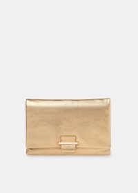 WHISTLES ALICIA CLUTCH GOLD – metallic leather bags – luxe occasion handbag – glamorous party accessories p