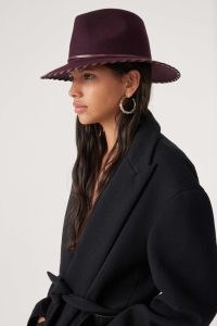 ba&sh HARCO WIDE-BRIMMED HAT in Red ~ women’s chic autumn wide brim hats ~ womens rich jewel tone coloured accessories p