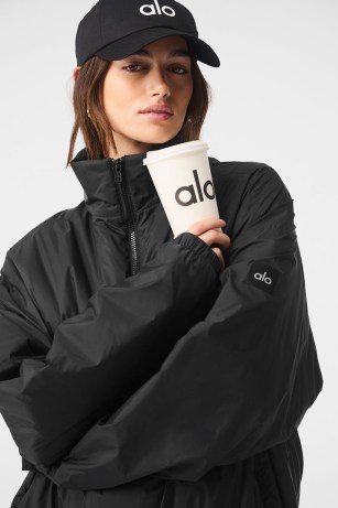 alo yoga LATITUDE LIGHT WEIGHT 1/2 ZIP PULLOVER JACKET ~ women’s sporty oversized jackets