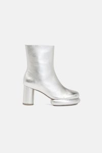 gorman Puffy Boot in Platinum / metallic leather retro space-age inspired boots / women’s shiny vintage style footwear