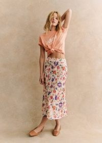Sezane SANDY SKIRT in Monday / floral midi slip skirts