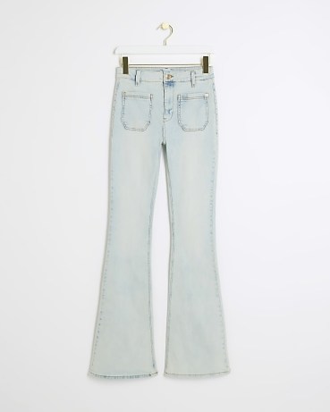 River Island Blue High Waisted Flared Jeans | women’s denim flares