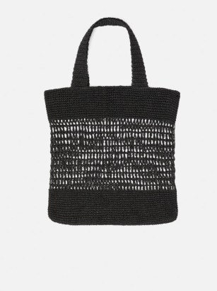 JIGSAW Crochet Tote in Black – holiday shopper bags – chic poolside accessories